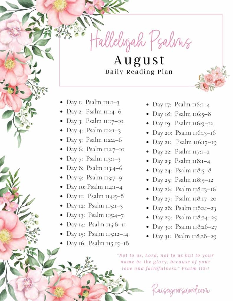 august monthly bible reading plan 2026