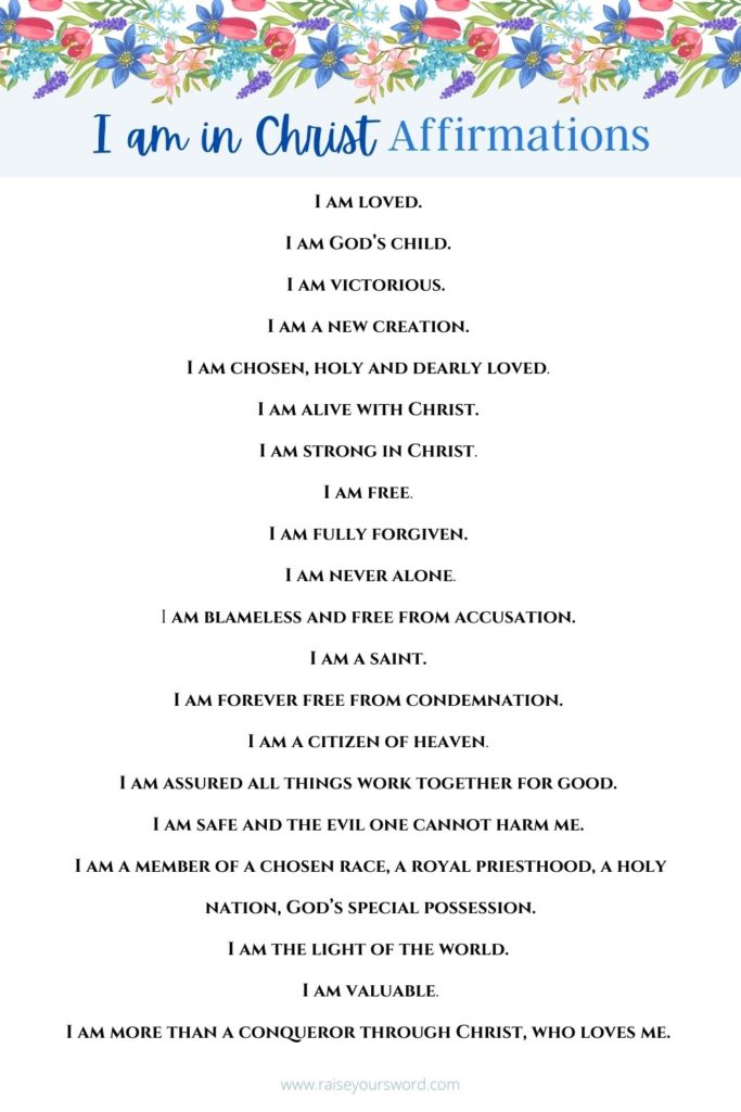 I am in Christ affirmations