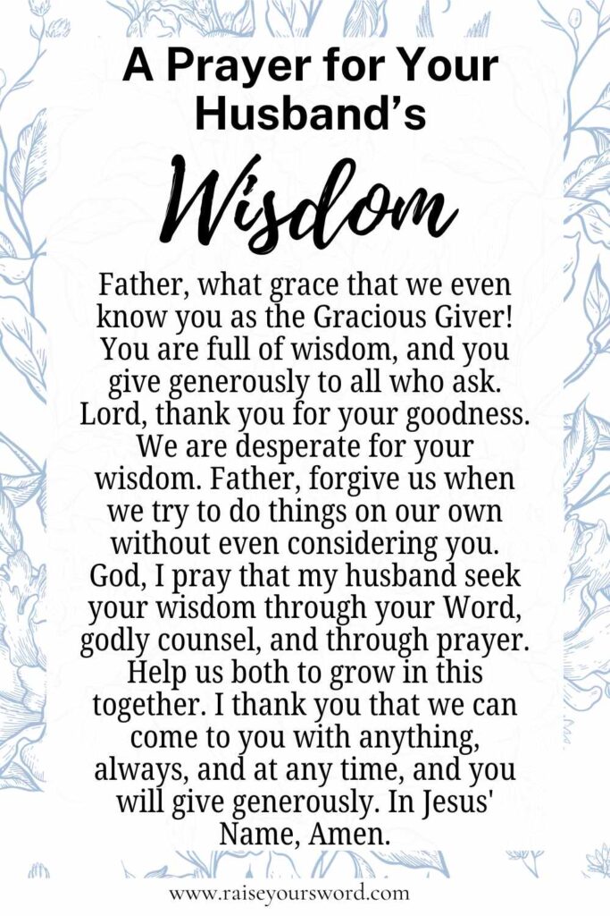 praying for your husband to have wisdom