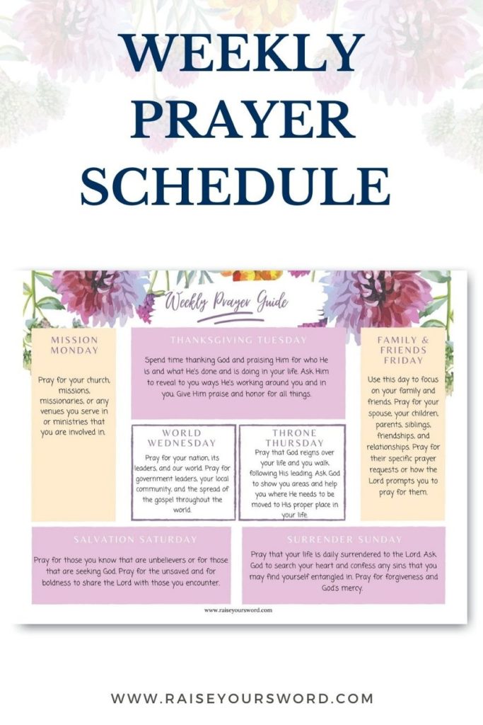weekly prayer schedule